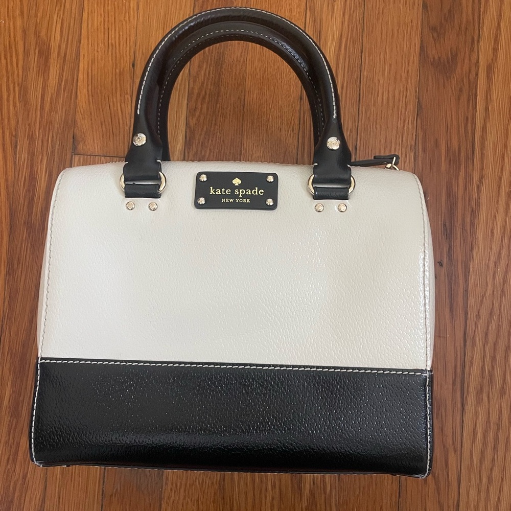 Kate Spade Black and White Purse with Polka Dot Interior